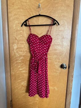 Vintage 00s Forever 21 Red Polka Dot Dress